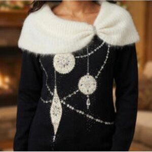 Berek Holiday Vintage Ornament Sweater Medium Preowned